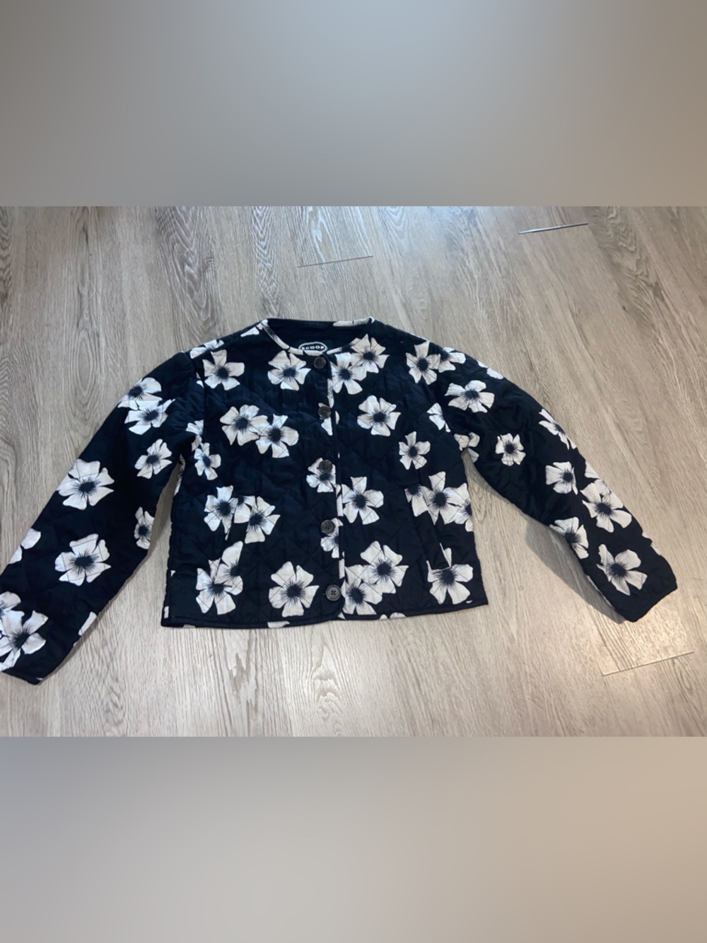 Black Floral Quilted Jacket - Women